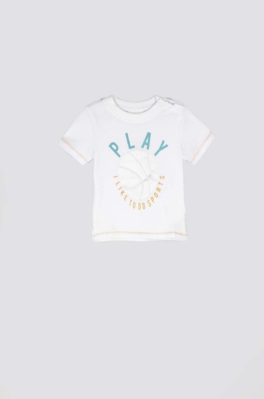 Coccodrillo t-shirt bawełniany dziecięcy nadruk biały WC2143202HUG
