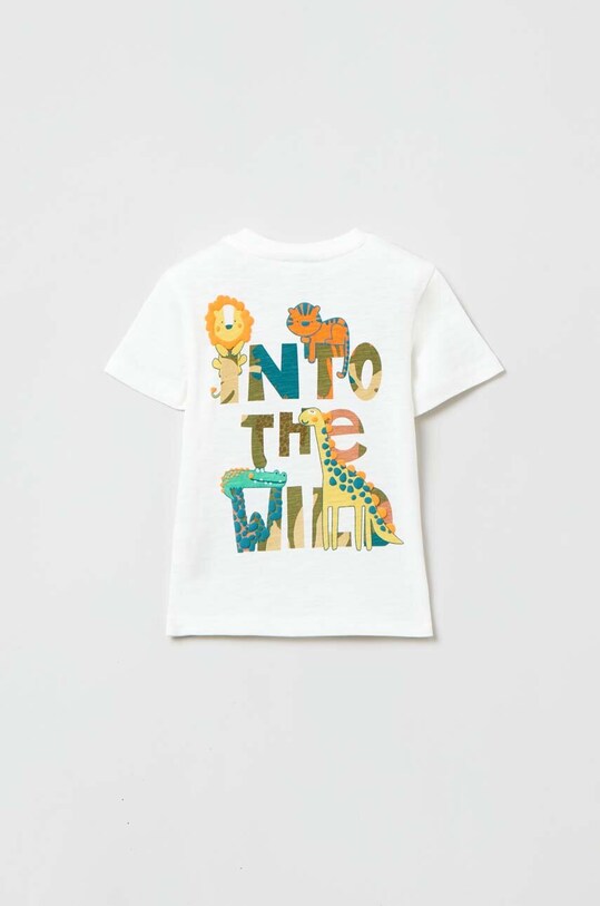 OVS t-shirt bawełniany niemowlęcy 1766530.Boy.9.36months. biały SS23
