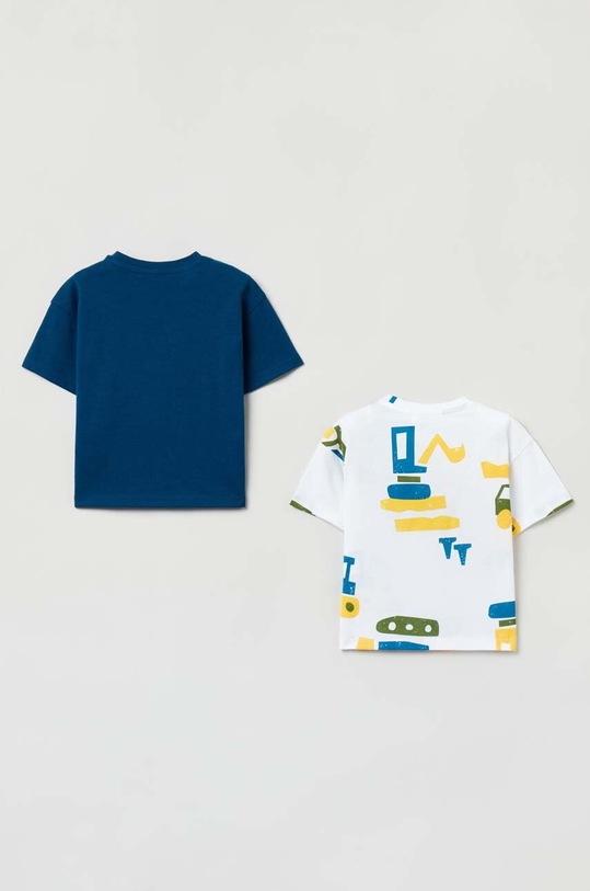 OVS t-shirt bawełniany niemowlęcy 2-pack 1791502.Boy.9.36months. biały SS23
