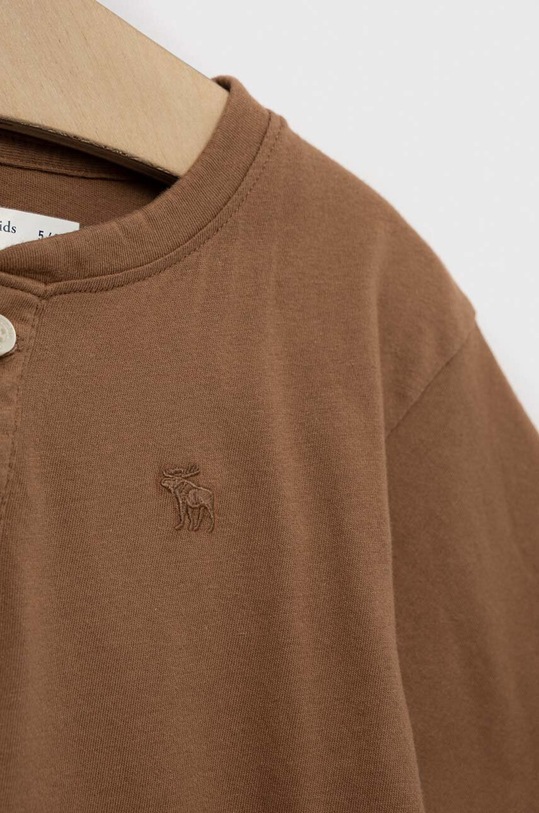 Αγορίστικα Παιδικό βαμβακερό μπλουζάκι Abercrombie & Fitch KI224.3050 καφέ