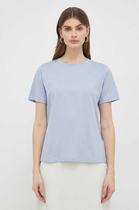 Bavlněné tričko Calvin Klein hladký modrá K20K205410.PPYX