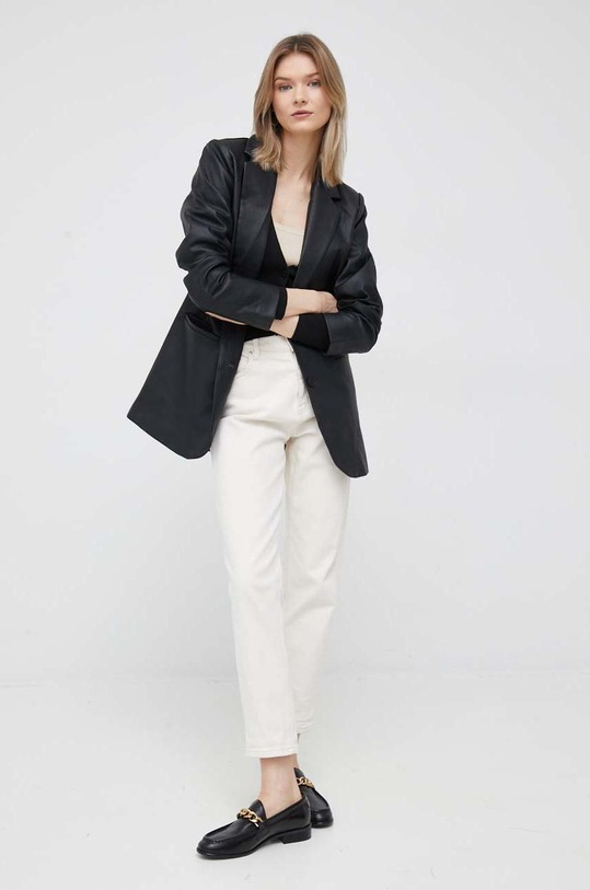 Top από μείγμα μαλλιού Calvin Klein K20K204984.PPYX μπεζ SS23