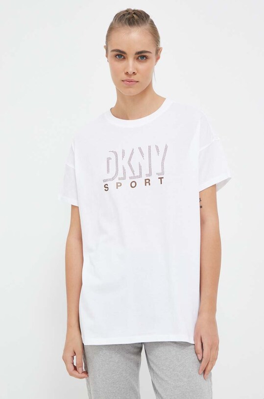 Dkny t-shirt bawełniany nadruk biały DP2T9148