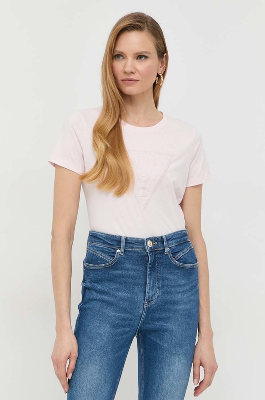 Guess t-shirt in cotone cotone rosa W3RI19.I3Z14