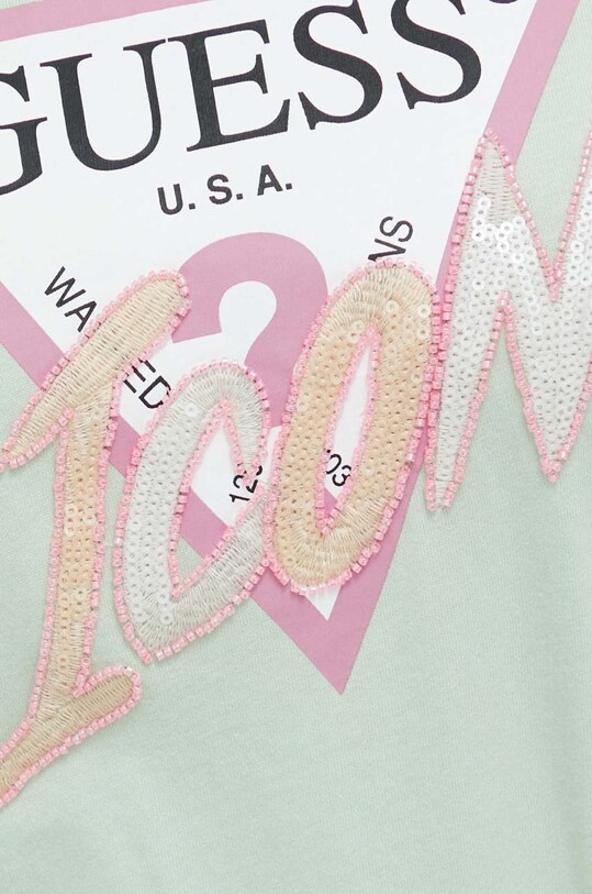 Памучна тениска Guess W3RI12.I3Z14 зелен