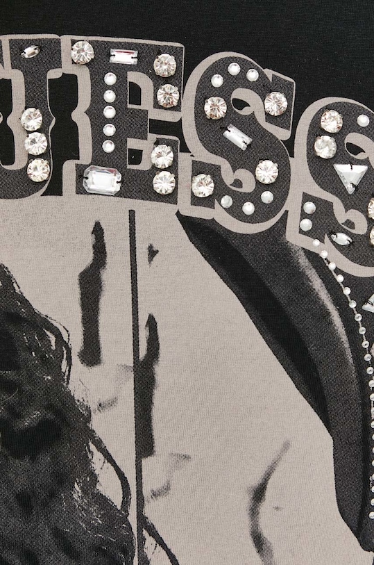 Bombažna kratka majica Guess W3RI20.K9RM3 črna