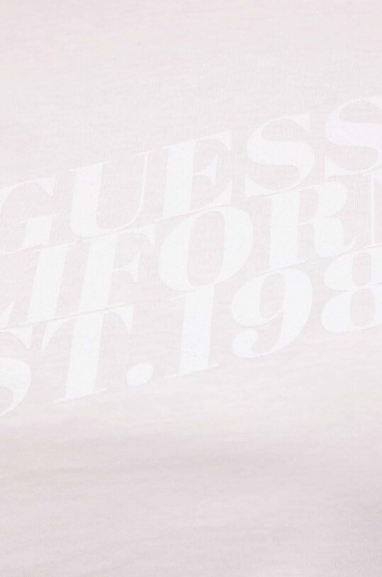 Βαμβακερό μπλουζάκι Guess W3RI26.JA914 ροζ
