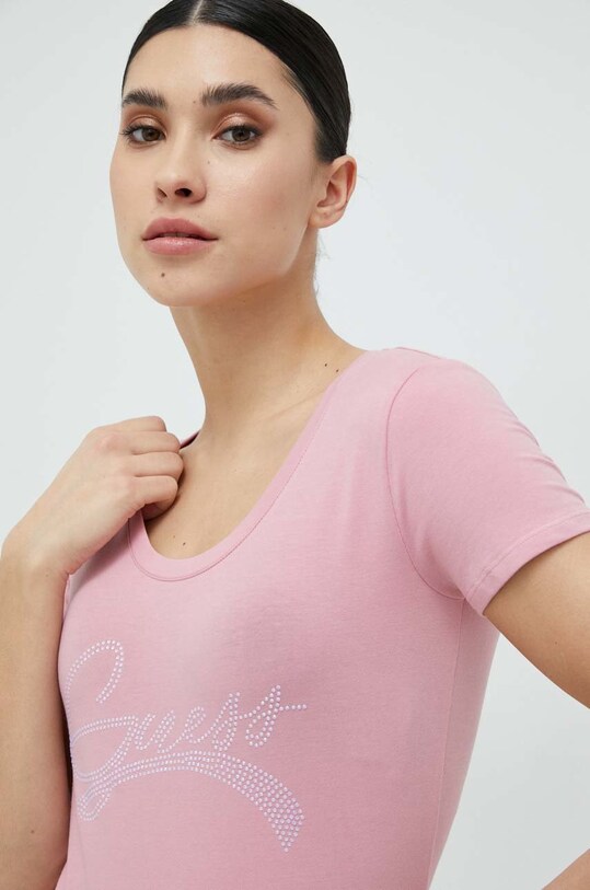 Odzież Guess t-shirt W3RI14.J1314 różowy
