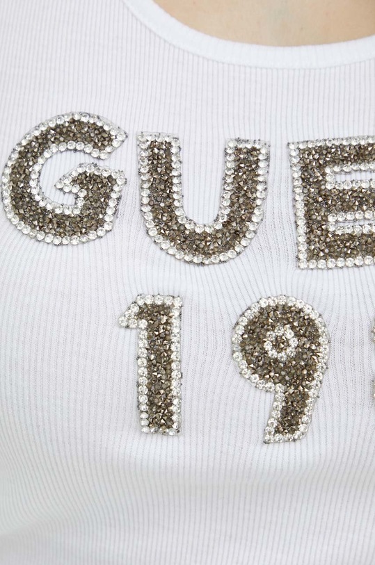 Памучен топ Guess W3RP07.K1814 бял