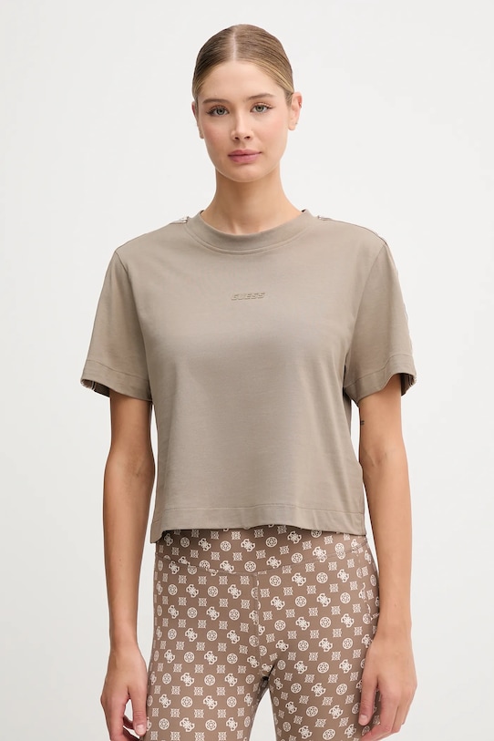 Guess t-shirt bawełniany BRITNEY nadruk zielony V3RI08.I3Z14