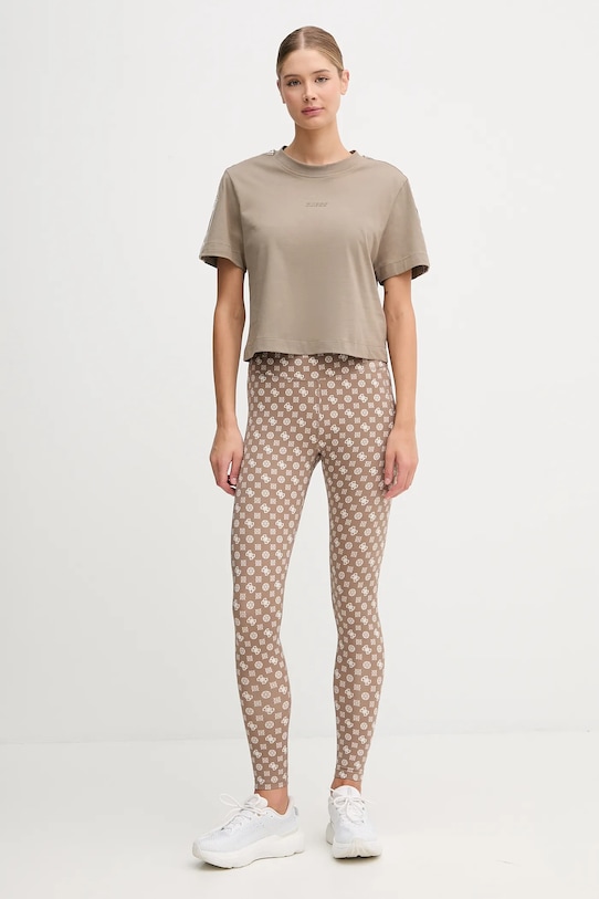 Guess t-shirt bawełniany BRITNEY V3RI08.I3Z14 zielony SS25