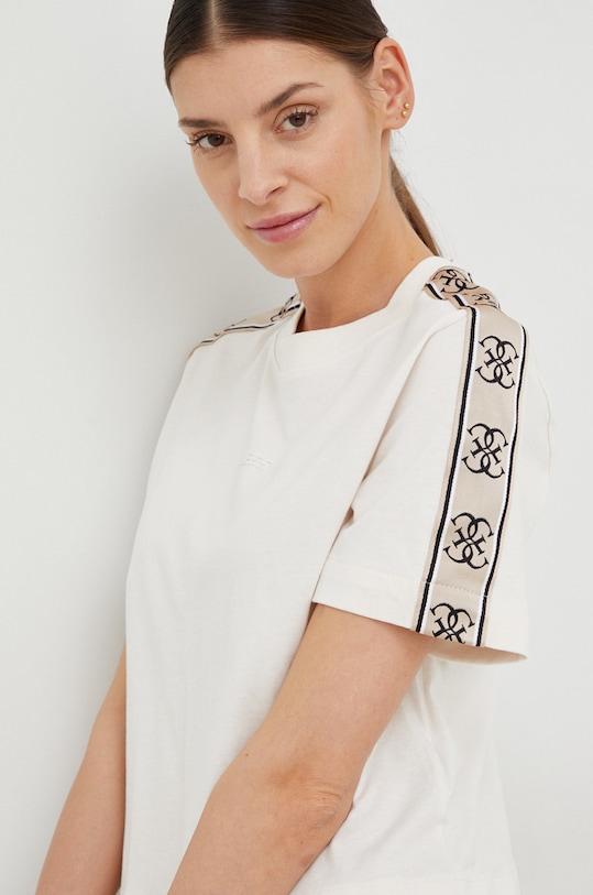 Bavlnené tričko Guess BRITNEY béžová V3RI08.I3Z14