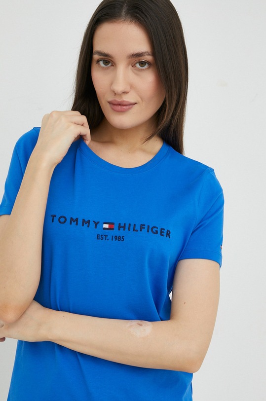 Odzież Tommy Hilfiger t-shirt bawełniany WW0WW28681.PPYX niebieski