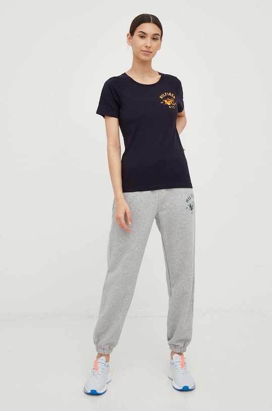 Бавовняна футболка Tommy Hilfiger S10S101575.PPYX темно-синій SS23
