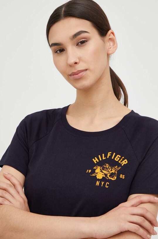 Бавовняна футболка Tommy Hilfiger темно-синій S10S101575.PPYX