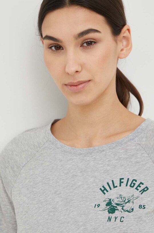 Βαμβακερό μπλουζάκι Tommy Hilfiger γκρί S10S101575.PPYX