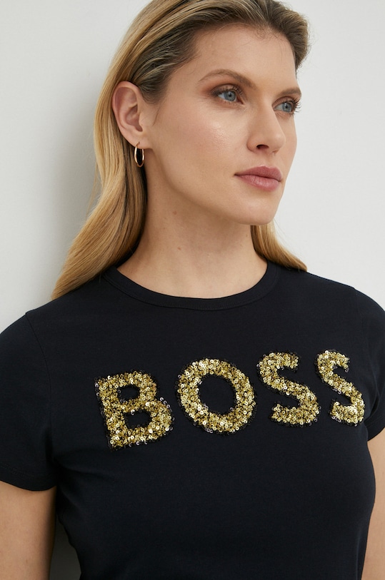 Bavlněné tričko BOSS černá 50484646