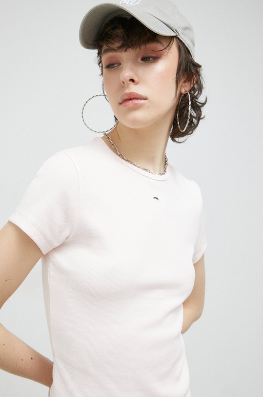 Футболка Tommy Jeans slim розовый DW0DW14876.PPYX