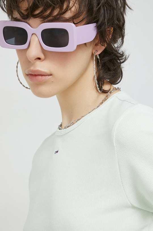 Majica kratkih rukava Tommy Jeans slim zelena DW0DW14876.PPYX