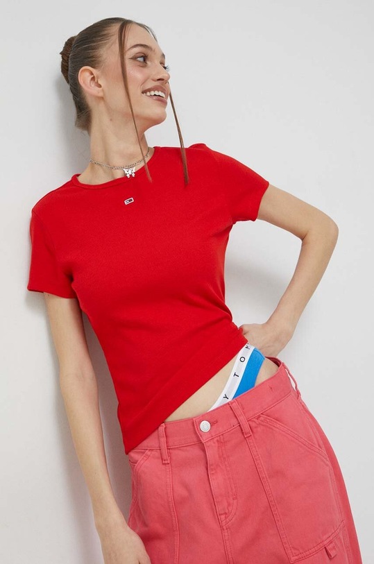 Tričko Tommy Jeans červená DW0DW14876.PPYX