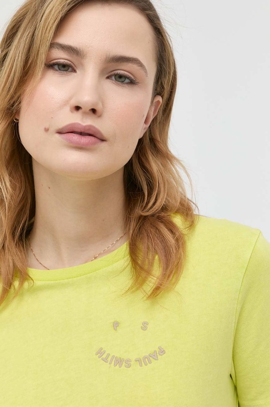 Bavlnené tričko PS Paul Smith nášivka zelená W2R.G799E.K21154