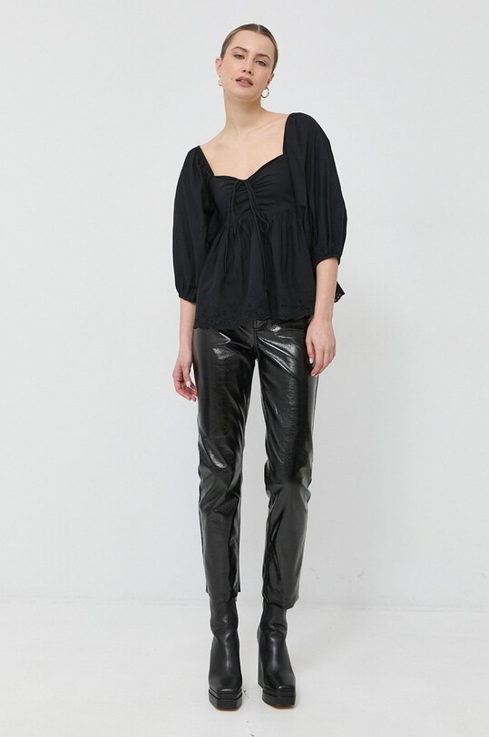 Notes du Nord bluza din bumbac Filippa 12957 negru SS23