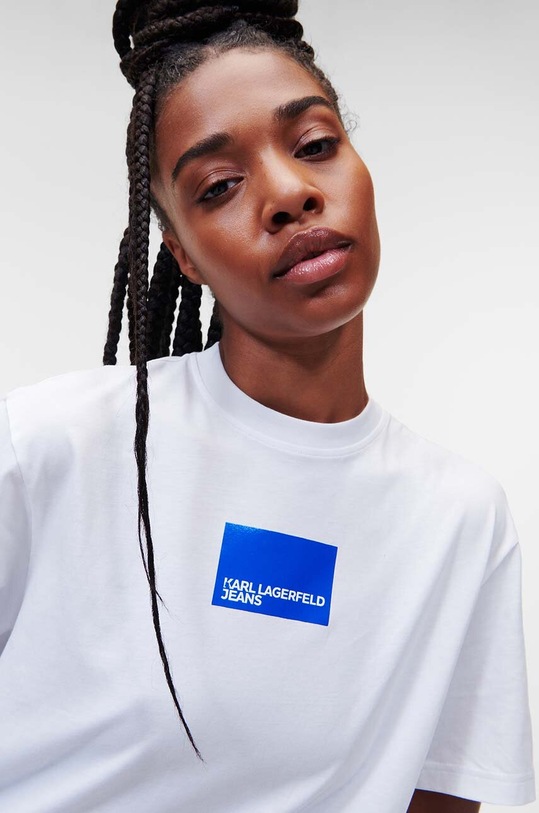Karl Lagerfeld Jeans t-shirt bawełniany nadruk biały 231J1706