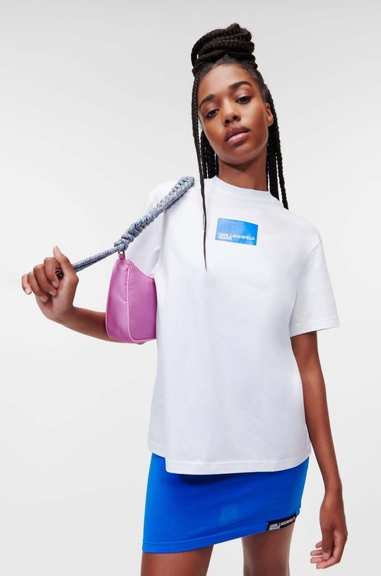 Karl Lagerfeld Jeans t-shirt bawełniany 231J1706 biały