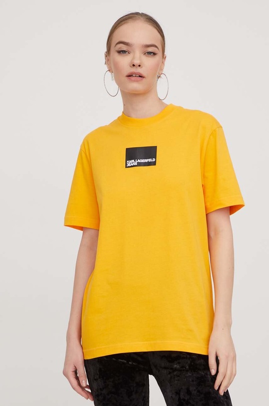 Îmbrăcăminte Karl Lagerfeld Jeans tricou din bumbac 231J1706 galben