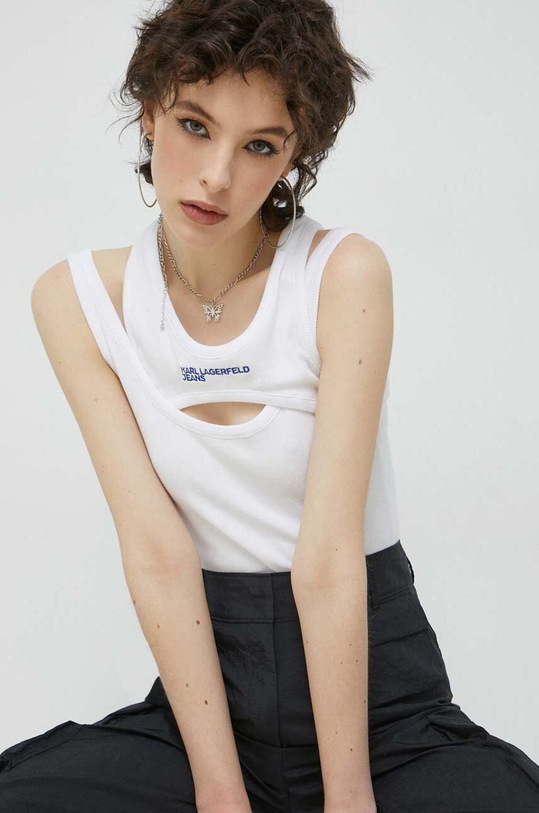 Топ Karl Lagerfeld Jeans slim білий 231J1701