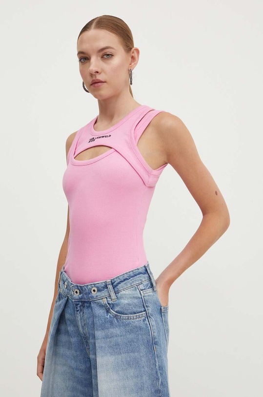 Top Karl Lagerfeld Jeans slim ružová 231J1701