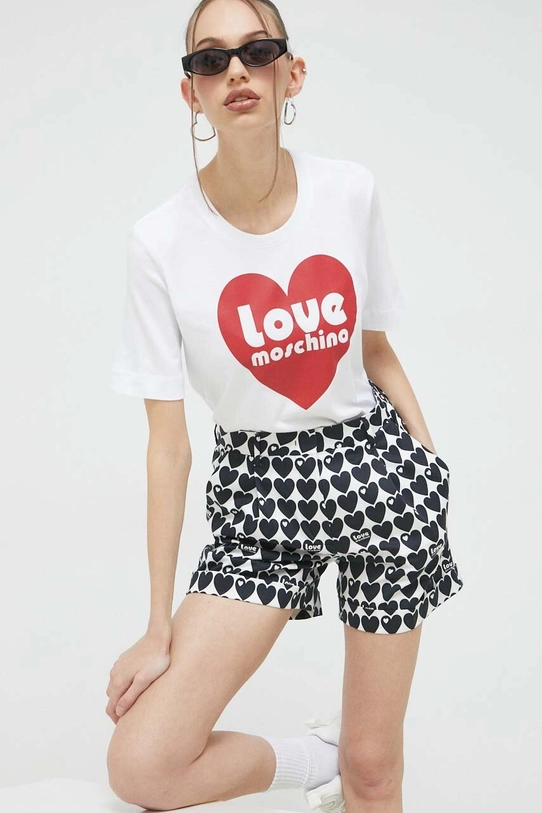 Love Moschino t-shirt bawełniany W.4.F15.4A.M.4405 biały SS23