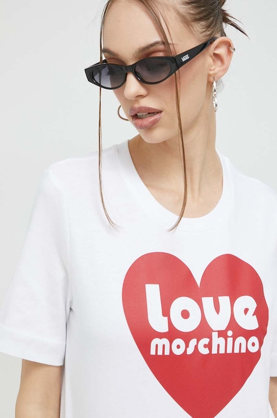 Love Moschino t-shirt bawełniany biały W.4.F15.4A.M.4405