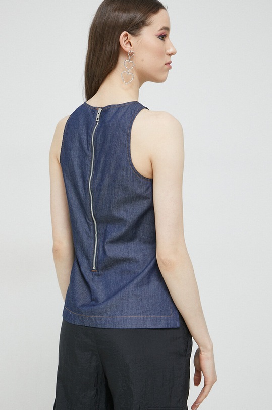 Odzież Love Moschino bluzka bawełniana W.C.E69.00.T.174A granatowy