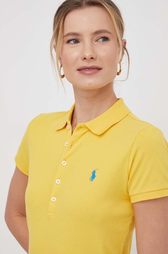 Polo Ralph Lauren polo z elastanem żółty 211870245