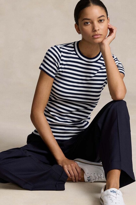Бавовняна футболка Polo Ralph Lauren білий 211891520