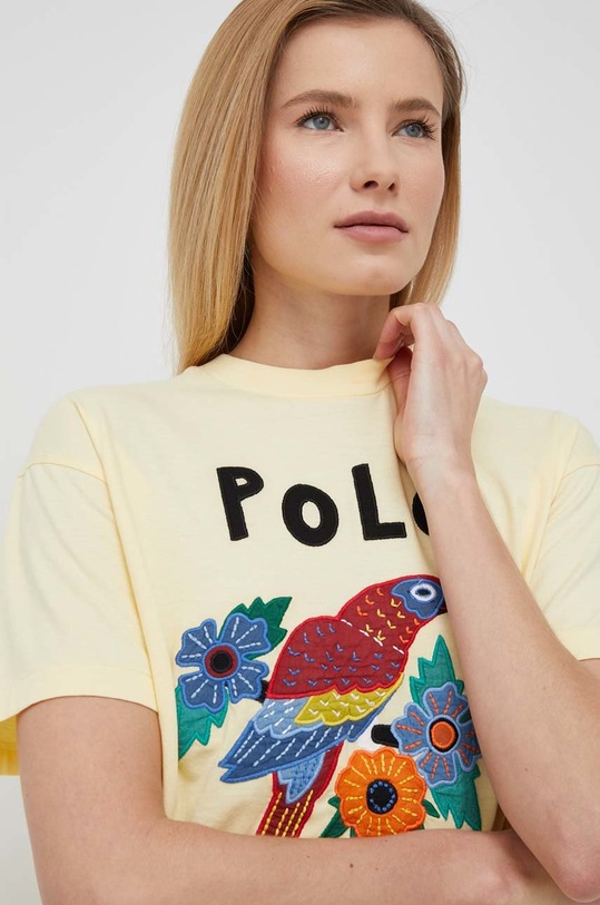 Polo Ralph Lauren t-shirt bawełniany 211892613 żółty