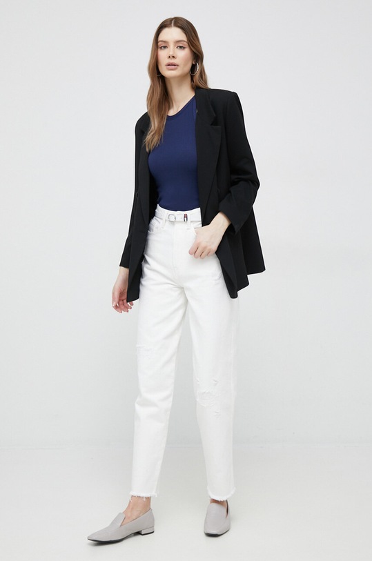 Βαμβακερό Top Polo Ralph Lauren 211897541 σκούρο μπλε AW23