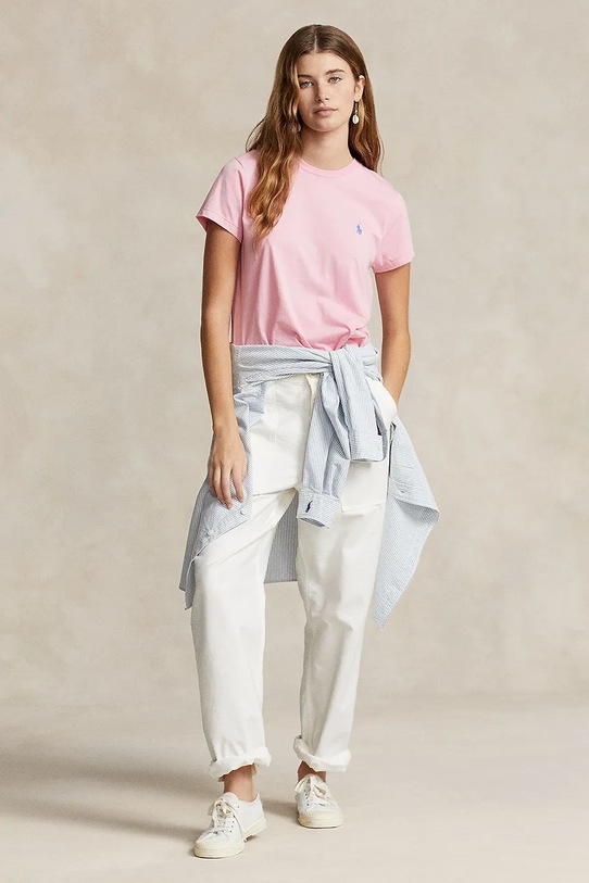 Oblečenie Bavlnené tričko Polo Ralph Lauren 211898698 ružová