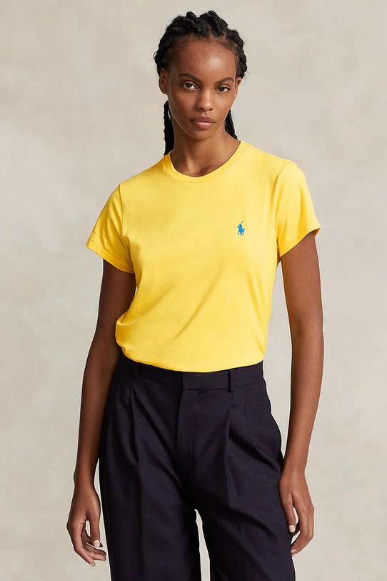 Βαμβακερό μπλουζάκι Polo Ralph Lauren κανονικό κίτρινο 211898698