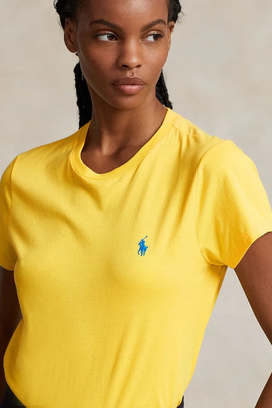 Βαμβακερό μπλουζάκι Polo Ralph Lauren κίτρινο 211898698