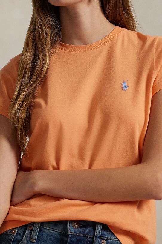 Одежда Хлопковая футболка Polo Ralph Lauren 211898698 оранжевый