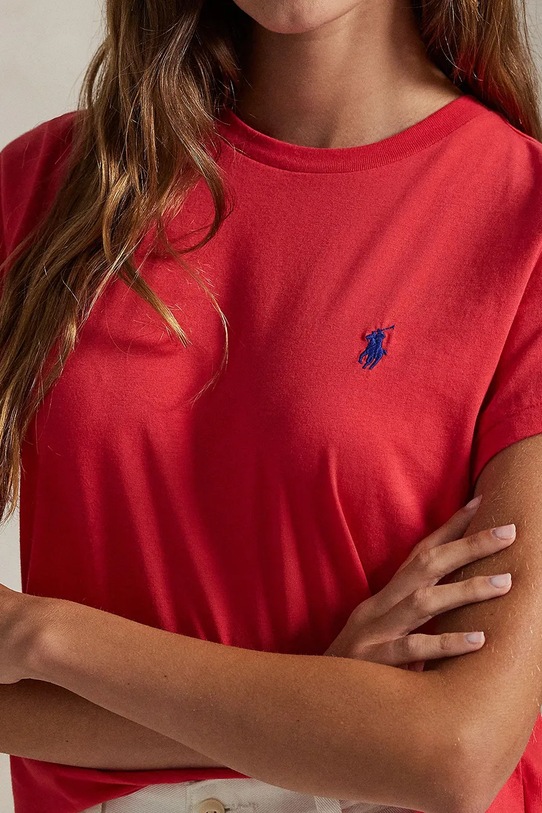Βαμβακερό μπλουζάκι Polo Ralph Lauren κόκκινο 211898698