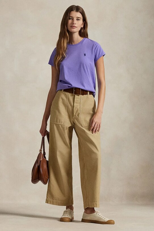 Oblečenie Bavlnené tričko Polo Ralph Lauren 211898698 fialová