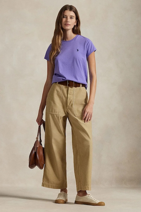 Odjeća Pamučna majica Polo Ralph Lauren 211898698 ljubičasta