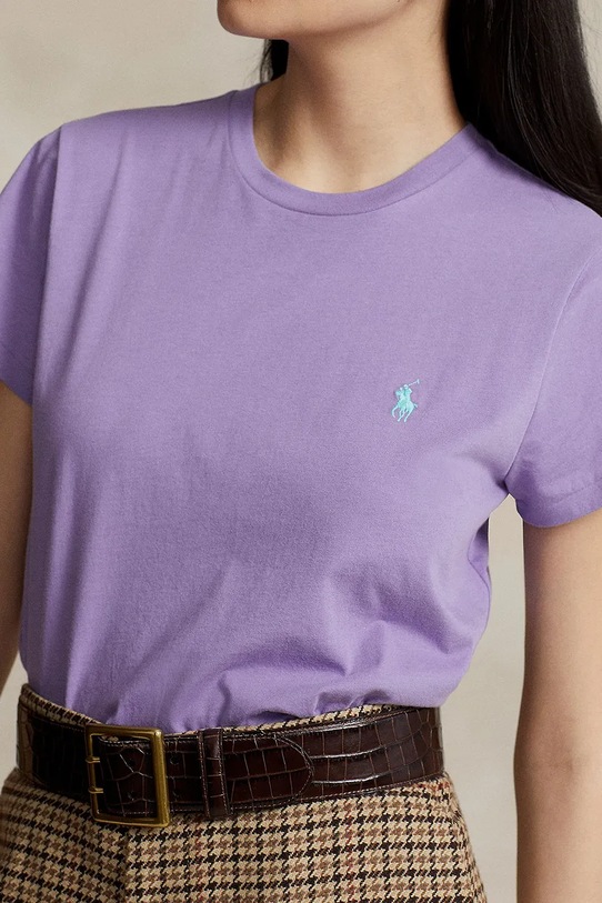 Bavlnené tričko Polo Ralph Lauren fialová 211898698