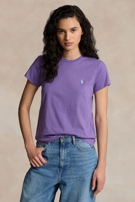 Бавовняна футболка Polo Ralph Lauren фіолетовий 211898698