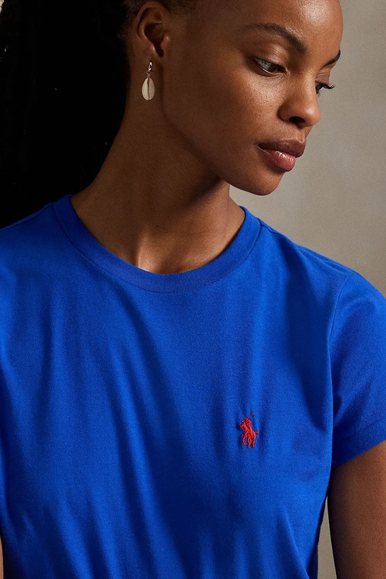 Bombažna kratka majica Polo Ralph Lauren vijolična 211898698