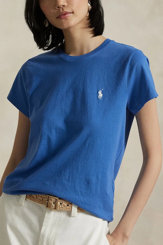 Бавовняна футболка Polo Ralph Lauren блакитний 211898698