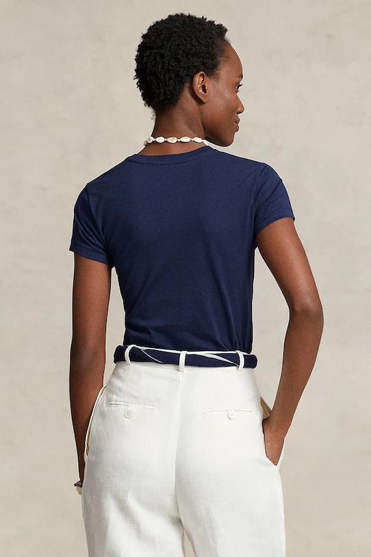 Бавовняна футболка Polo Ralph Lauren 211898698 темно-синій AA00